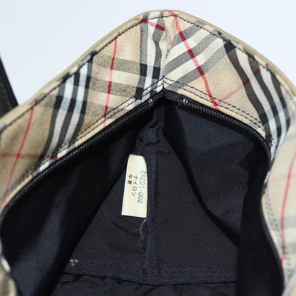 BURBERRY Nova Check Blue Label Hand Bag Nylon Beige Auth bs16350 - Picture 12 of 16